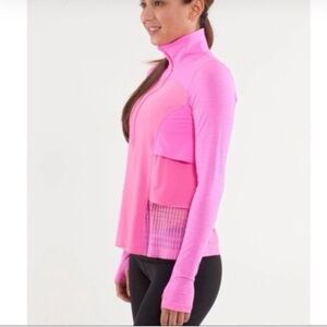 Lululemon Sun Runner Hybrid Pullover Half Zip Size 2 Pink